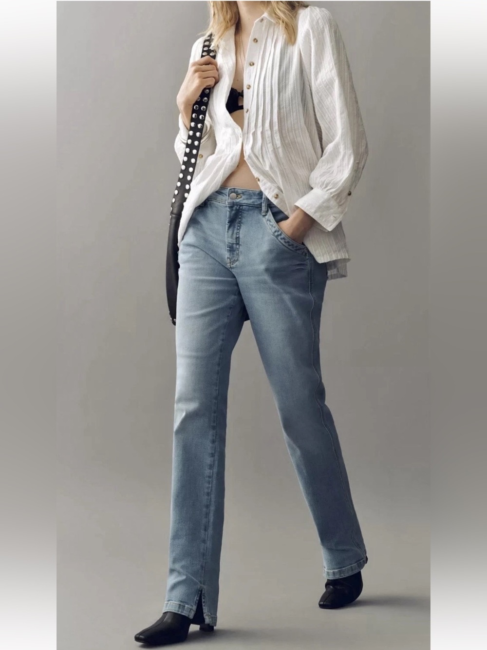 Anthropologie Pilcro Dylan Mid-Rise Ankle Straight Leg Jeans NWOT Size 27 R